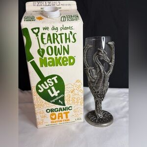 Vtg pewter dragon, gothic, medical style challis